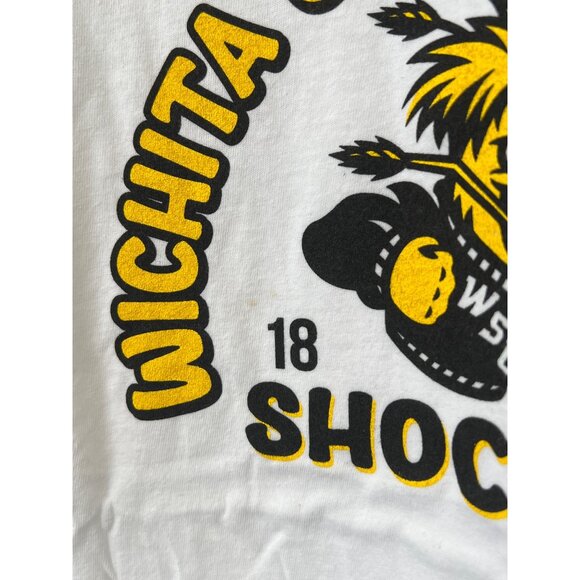 Blue 84 Wichita State University Shockers Graphic TShirt Women M White Black NEW - Picture 3 of 7